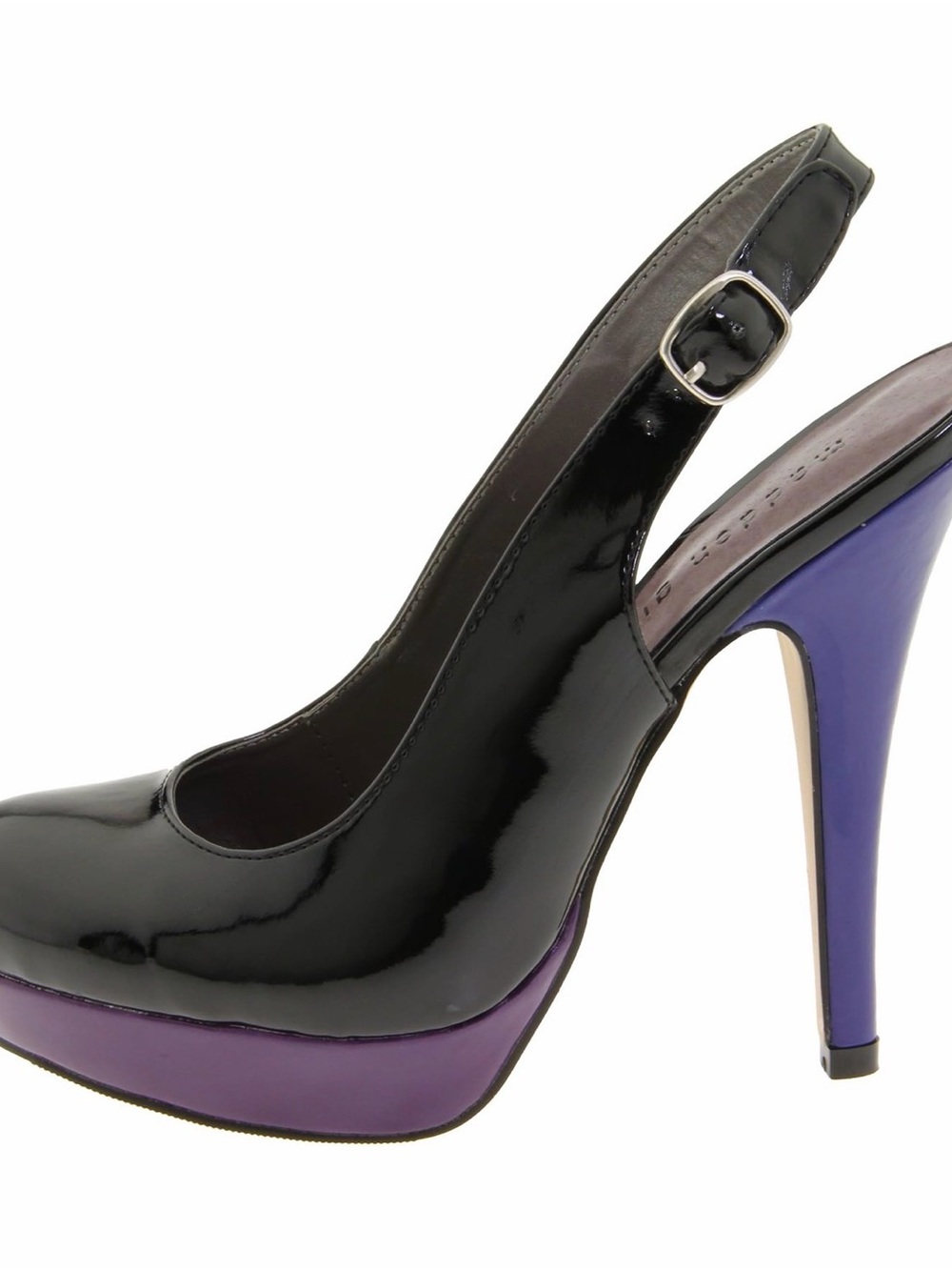 Madden Girl Black Patent Slingback Platform Pumps Size 7.5